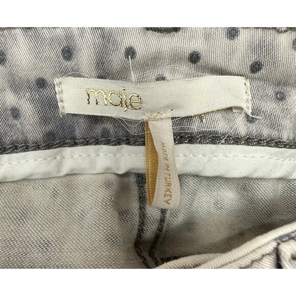 Maje grey mid-rise polka dot skinny women's jeans faded casual retro size medium - Picture 5 of 6